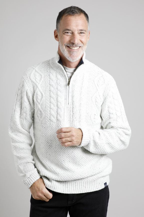 cabano Weird Fish Ponty 1/4 Zip Jumper E K White