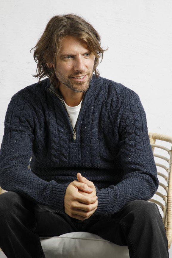 cabano Weird Fish Ponty 1/4 Zip Jumper N K Navy