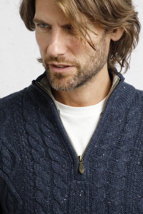 Cabano Weird Fish Ponty 1/4 Zip Jumper N R Navy