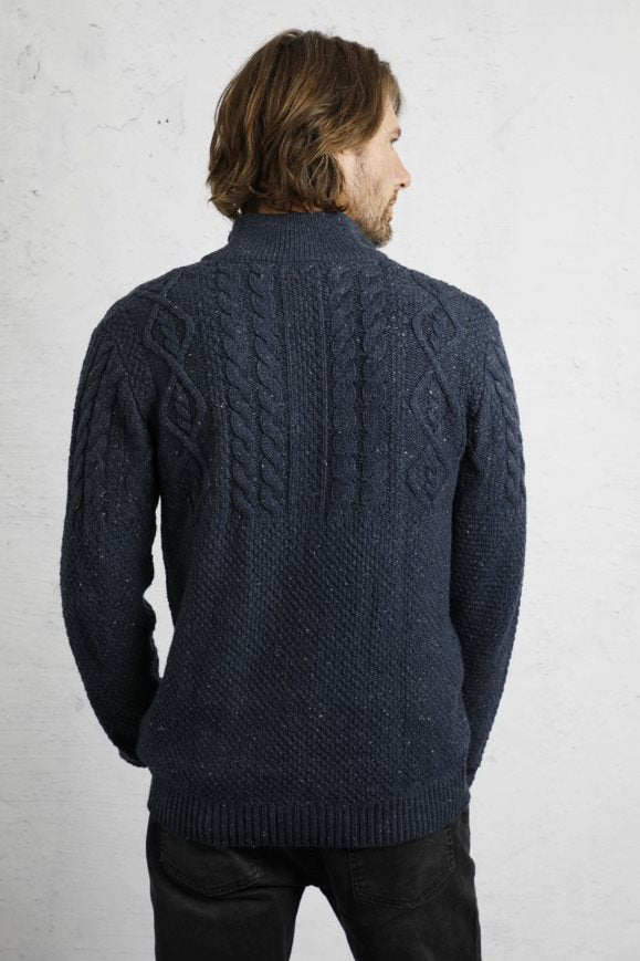 Cabano Weird Fish Ponty 1/4 Zip Jumper N R Navy