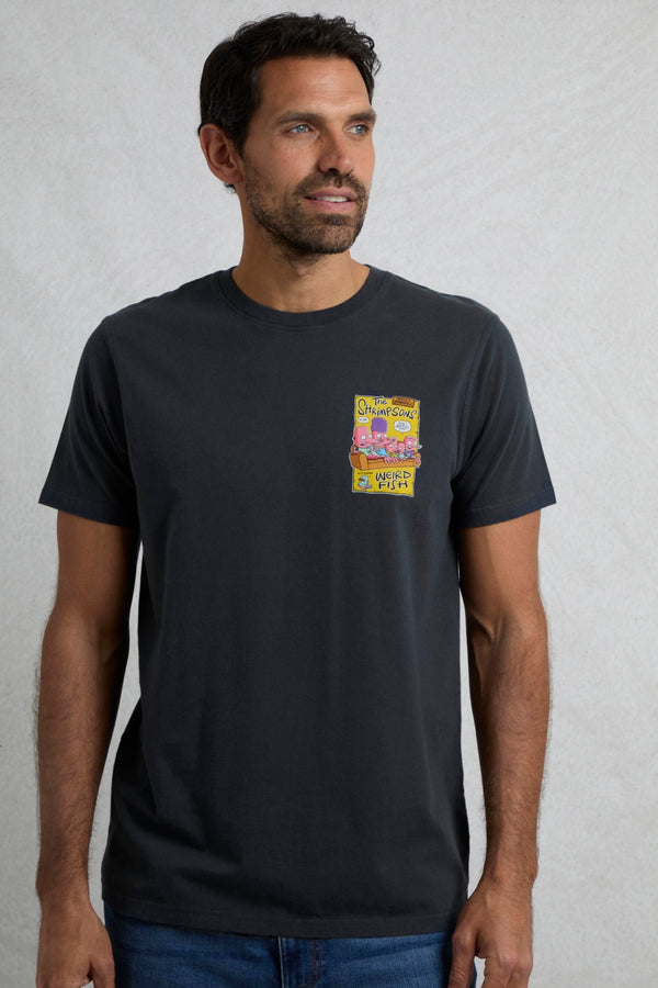 Cabano Weird Fish Shrimpsons T-Shirt N R Navy