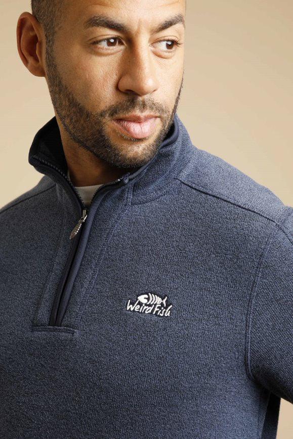 cabano Weird Fish Stowe Recycled 1/4 Zip N R Navy