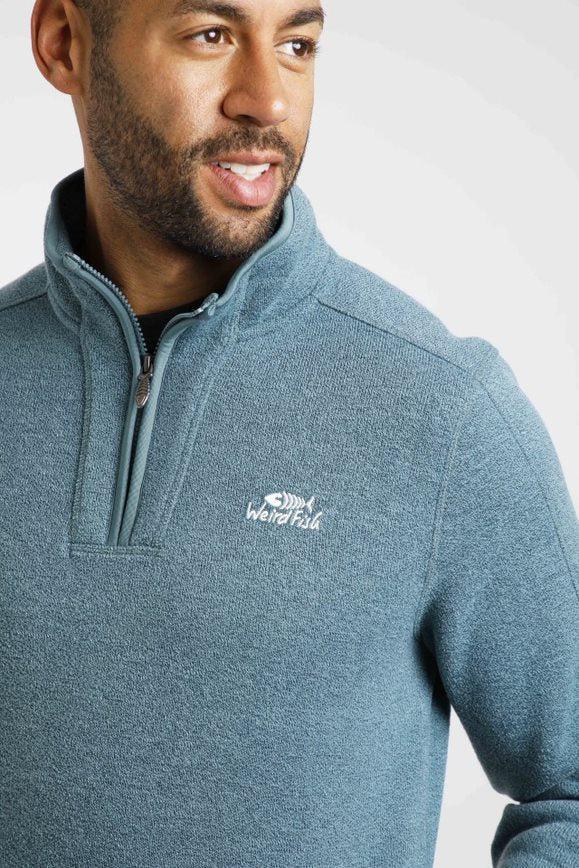 Cabano Weird Fish Stowe Recycled 1/4 Zip T R Green