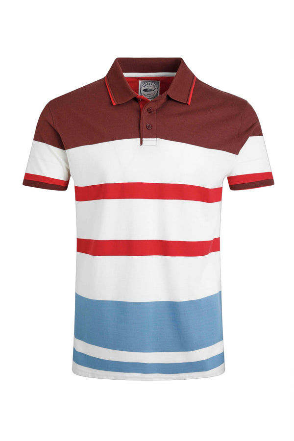 Cabano Weird Fish Sunbury Striped Pique R K Red