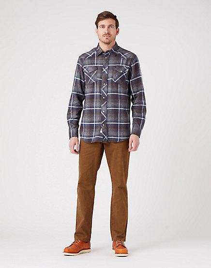 Cabano Wrangler Check Shirt Lah38 K Dark Grey