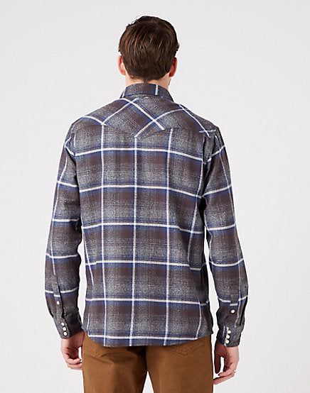 Cabano Wrangler Check Shirt Lah38 R Dark Grey
