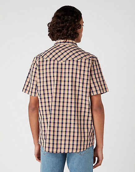 Cabano Wrangler Check Shirt Tobacco B K Beige