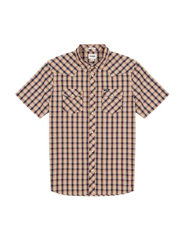 Cabano Wrangler Check Shirt Tobacco B K Beige