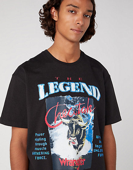 Cabano Wrangler Graphic T-Shirt Faded Xv6 R Black