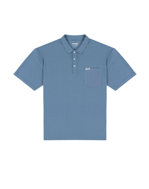 cabano Wrangler Pique Polo 484Z R Mid Blue