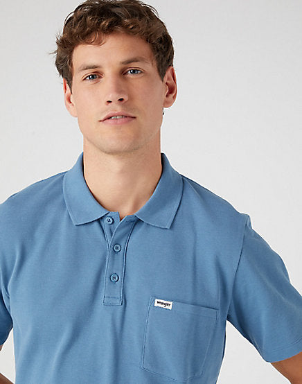 Cabano Wrangler Pique Polo 484Z R Mid Blue