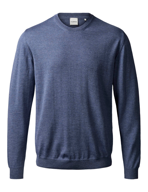 Cabano Clipper Turin Merino O-Neck Jumper R Mid Blue Clipper Turin Merino O-Neck Jumper R Wine