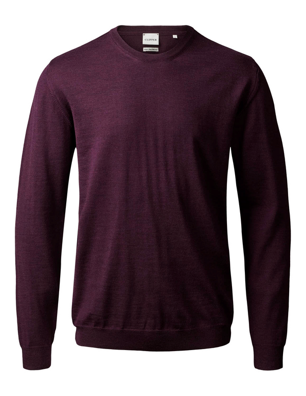 cabano Clipper Turin Merino O-Neck Jumper R Mid Blue Clipper Turin Merino O-Neck Jumper R Wine