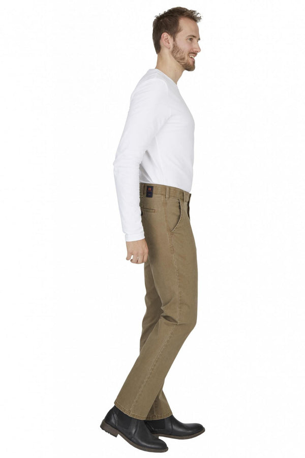 Cabano Club Of Comfort Garvey Cotton Trousers 6421 F R Dark Beige