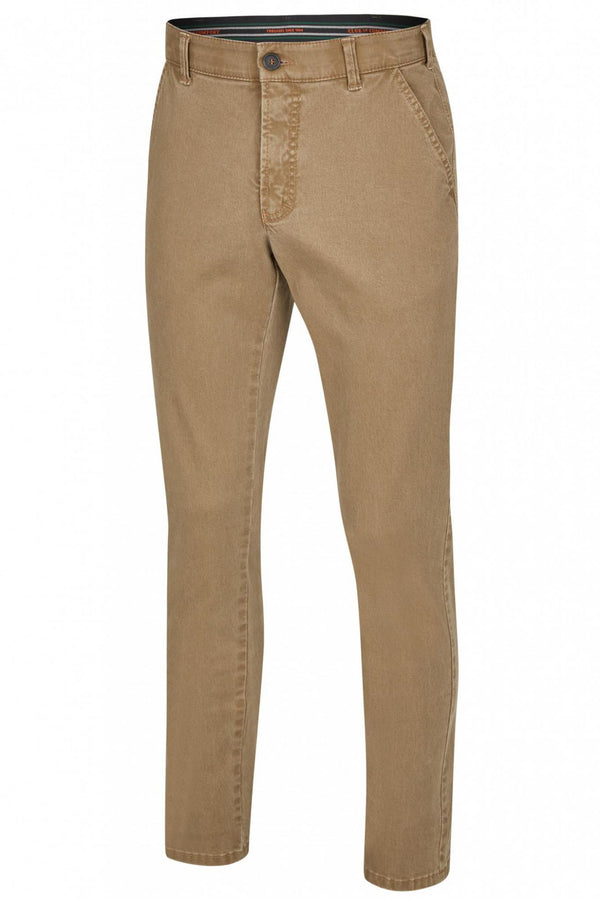 cabano Club Of Comfort Garvey Cotton Trousers 6421 F R Dark Beige