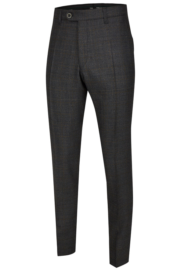 Cabano Club Of Comfort Wool Trousers Victor R Dark Grey