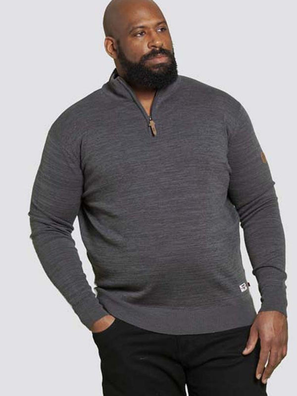 Cabano D555 Duke Orleans Melange Knit Zip Neck K Grey D555 Duke Orleans Melange Knit Zip Neck K Navy