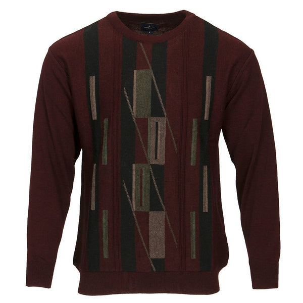 Cabano Deerpark Geometric Pattern Crew Neck Sweatshirt R Blue Deerpark Geometric Pattern Crew Neck Sweatshirt R Wine