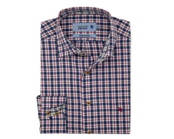 Cabano Double Two Check Shirt 5108 K Brown Double Two Check Shirt 5108 K Red