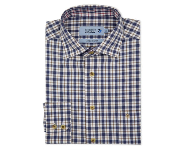 cabano Double Two Check Shirt 5108 K Brown Double Two Check Shirt 5108 K Red
