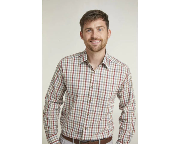 cabano Double Two Tattersall Check Shirt 4200 K Beige