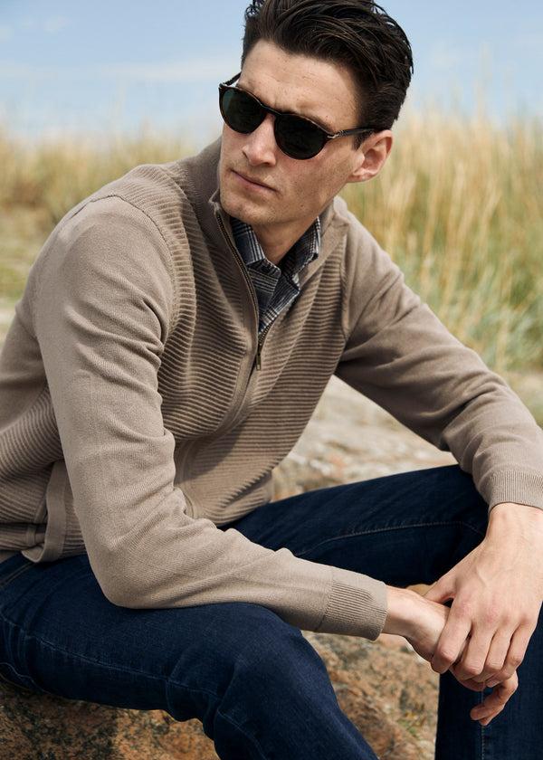 Cabano Erla Full Zip Sweater 705 R Light Beige Erla Full Zip Sweater 705 R Navy