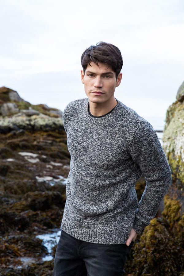 cabano Fisherman Out Of Ireland Jersey Stitch Crew Neck Fg412a R Grey
