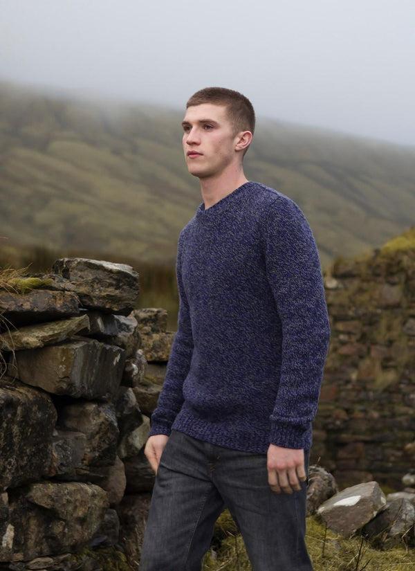 Cabano Fisherman Out Of Ireland Jersey Stitch Crew Neck Jumper 412A R Grey