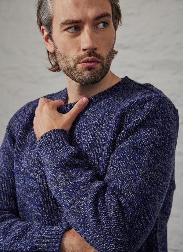 cabano Fisherman Out Of Ireland Jersey Stitch Crew Neck Jumper Grey