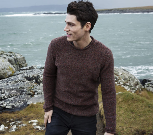 cabano Fisherman Out Of Ireland Roll Edge Sweater Fdb34t K Brown