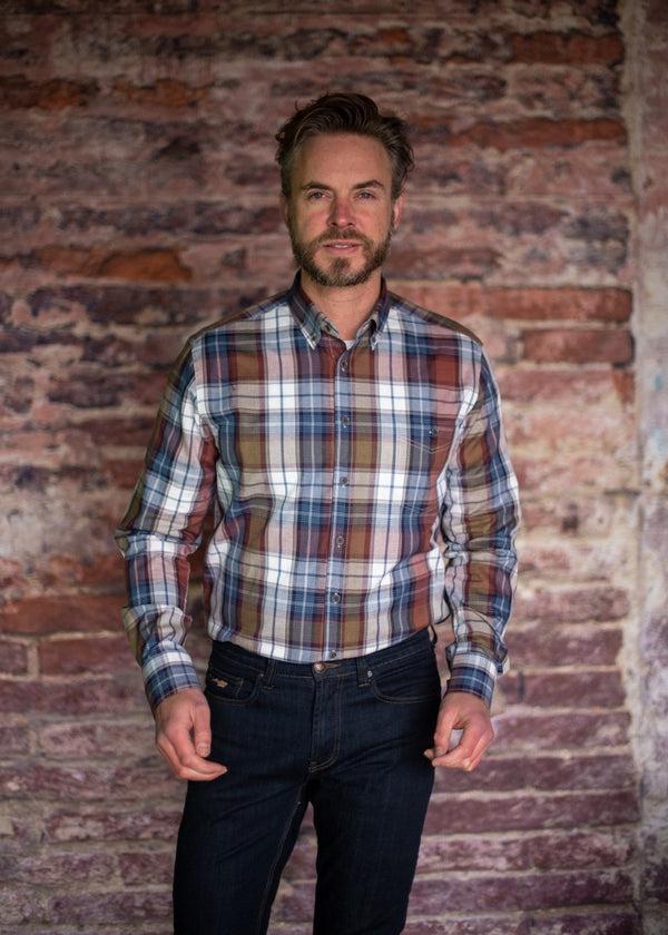 Cabano Gcm Check Shirt 5502 R Blue Gcm Check Shirt 5502 R Brown