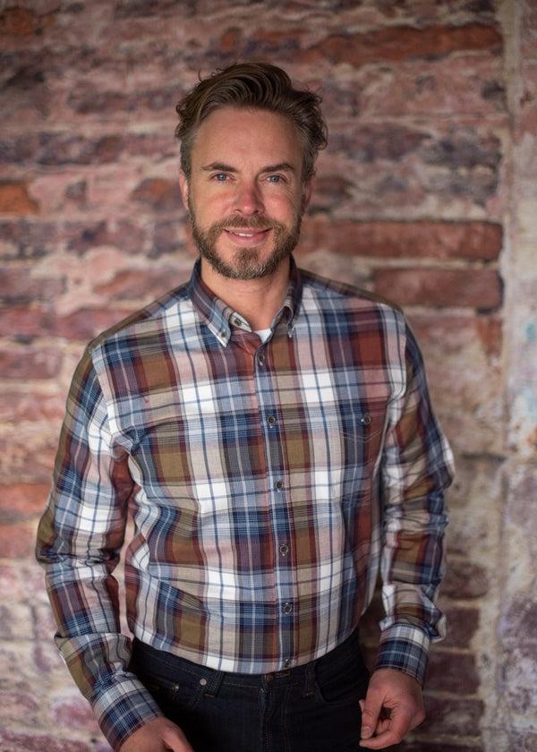 Cabano Gcm Check Shirt 5502 R Blue Gcm Check Shirt 5502 R Brown