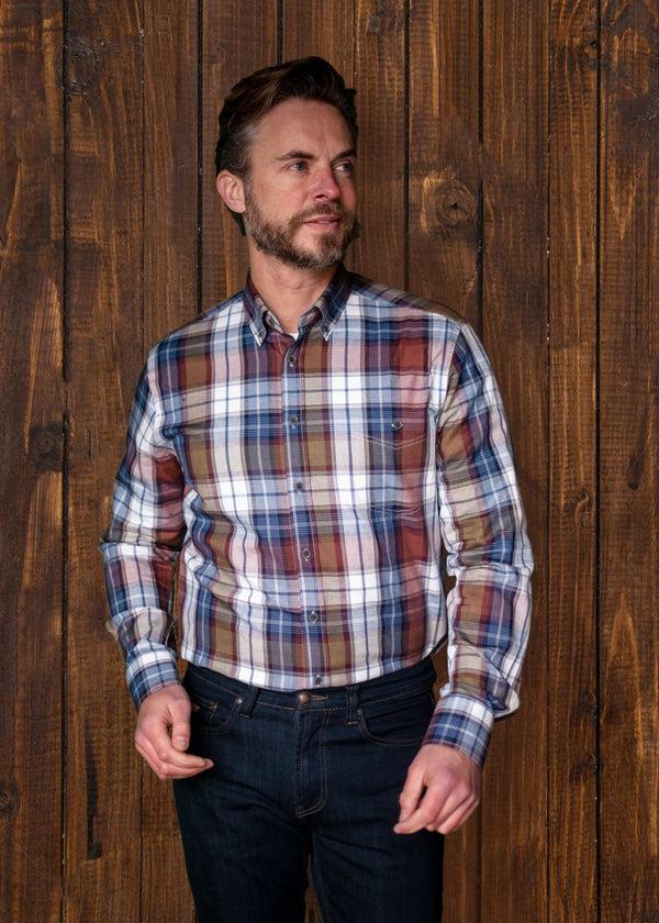 cabano Gcm Check Shirt 5502 R Blue Gcm Check Shirt 5502 R Brown