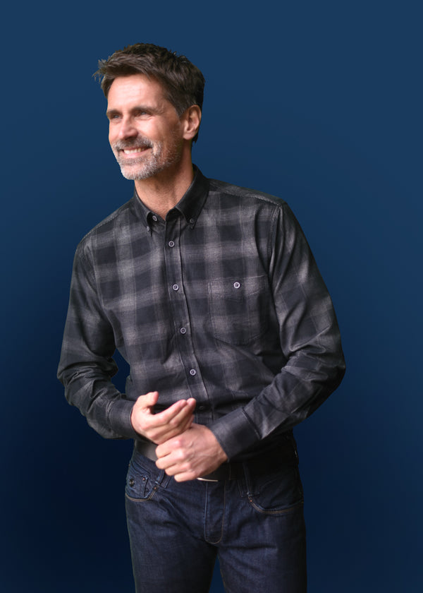 Cabano Gcm Cord Check Shirt 5703 K Blue Gcm Cord Check Shirt 5703 K Dark Grey