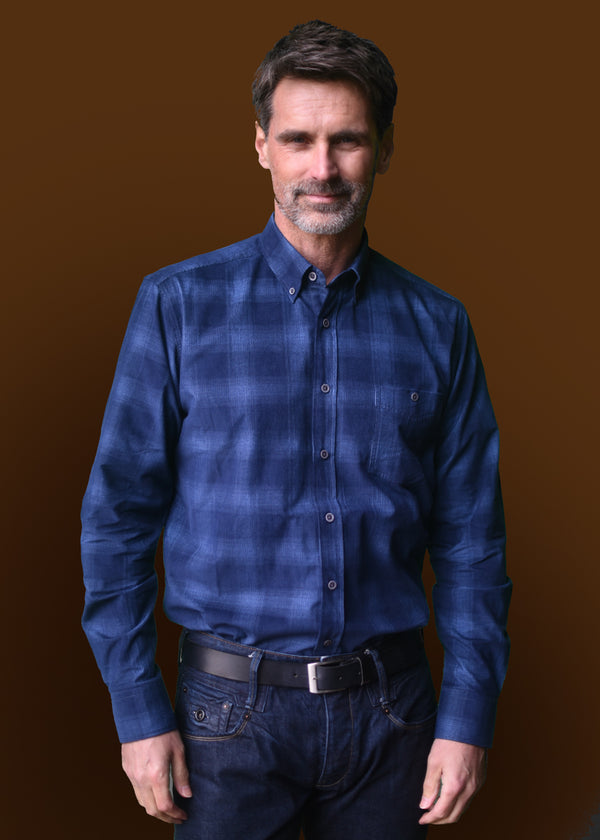 cabano Gcm Cord Check Shirt 5703 K Blue Gcm Cord Check Shirt 5703 K Dark Grey