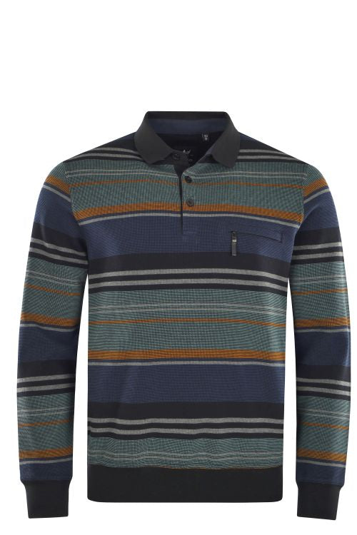 Cabano Hajo Polo Sweatshirt Ls 27260 R Dark Grey Hajo Polo Sweatshirt Ls 27260 R Navy