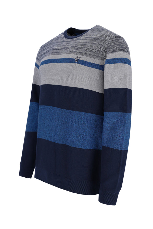Cabano Hajo Striped Round Neck 27480 Jumper N R Navy