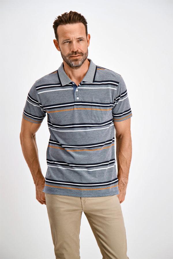 Cabano Jacks Striped Pique Polo 1011 R Black Jacks Striped Pique Polo 1011 R Grey Jacks Striped Pique Polo 1011 R Light Blue Jacks Striped Pique Polo 1011 R Mid Blue