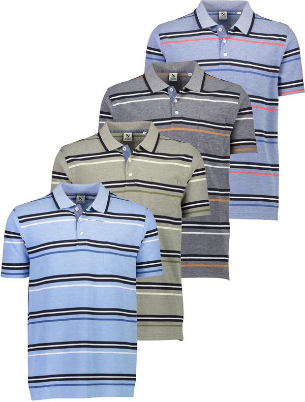 cabano Jacks Striped Pique Polo 1011 R Black Jacks Striped Pique Polo 1011 R Grey Jacks Striped Pique Polo 1011 R Light Blue Jacks Striped Pique Polo 1011 R Mid Blue