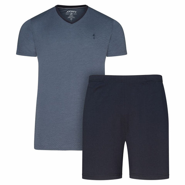 cabano Jockey Men's Short Sleeve T-shirt and Shorts Pyjamas Set R Navy