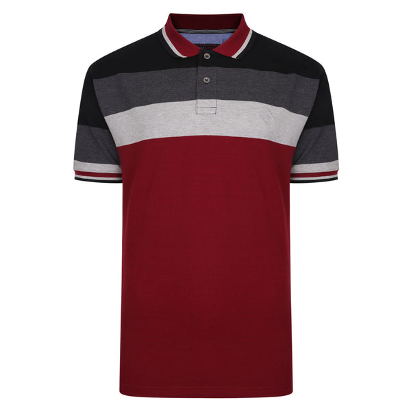 Cabano Kam Engineered Striped Polo 5434 K Blue Kam Engineered Striped Polo 5434 K Grey