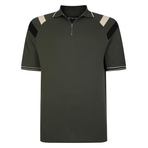 Cabano Kam Zip Up Pique Polo 5474 K Green Kam Zip Up Pique Polo 5474 K Navy