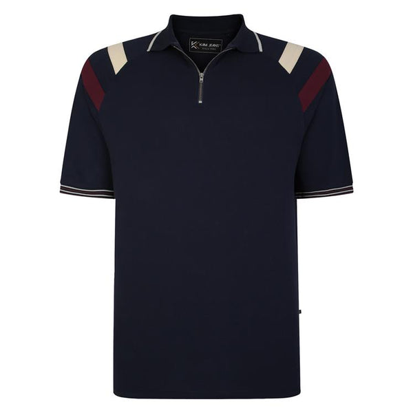 cabano Kam Zip Up Pique Polo 5474 K Green Kam Zip Up Pique Polo 5474 K Navy