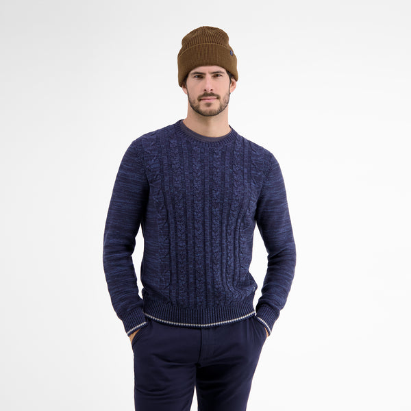 Cabano Lerros Round Neck Sweater 5035 R Navy Lerros Round Neck Sweater 5035 R White