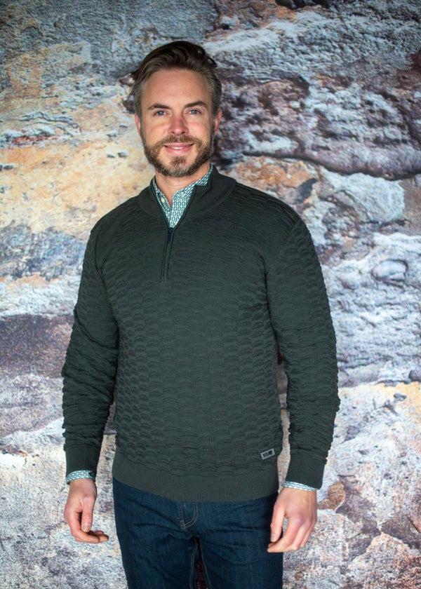 Cabano Meantime 1/4 Zip Sweatshirt 23811 K Dark Green