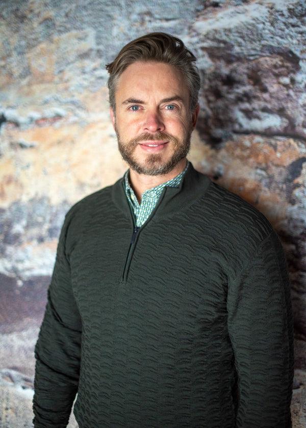 cabano Meantime 1/4 Zip Sweatshirt 23811 K Dark Green