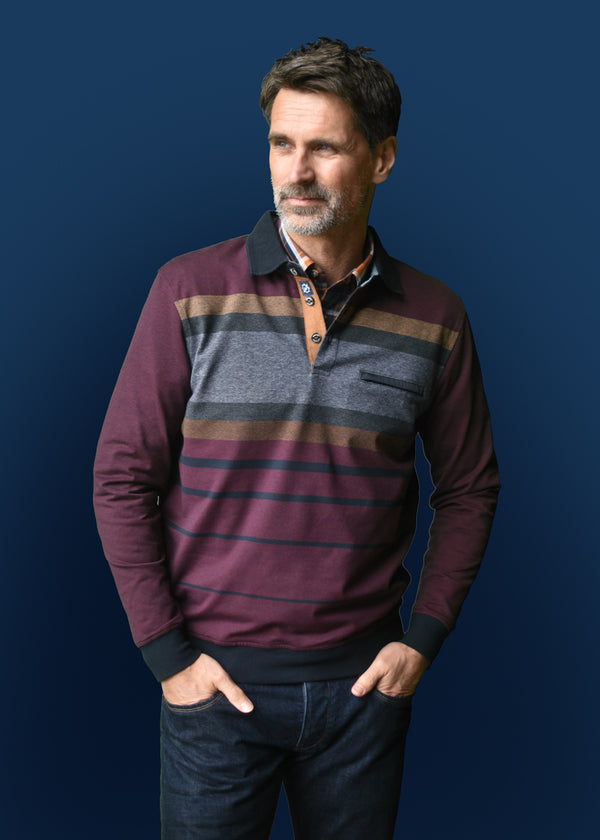cabano Meantime Polo Sweatshirt 25265 K Dark Green Meantime Polo Sweatshirt 25265 K Red