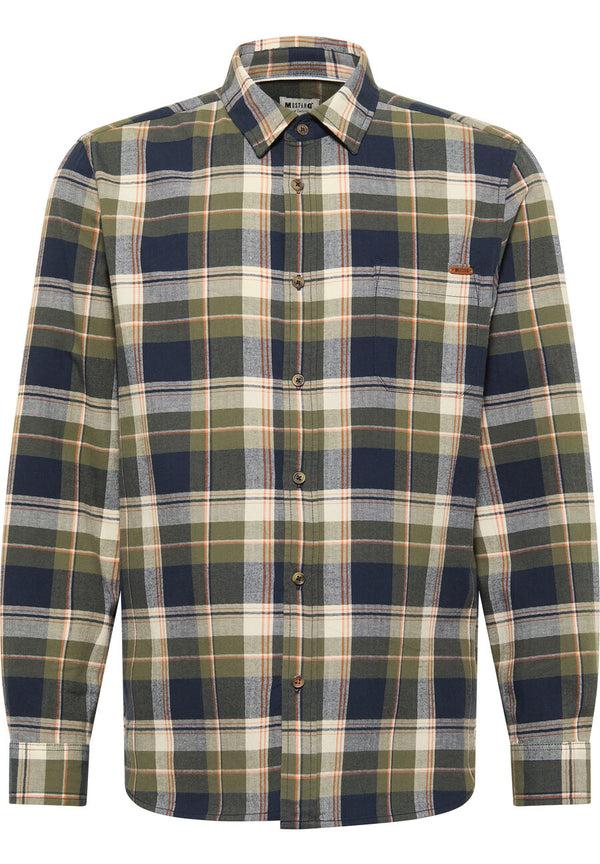 Cabano Mustang Clemens Light Flannel Check Shirt R Green