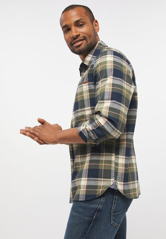 Cabano Mustang Clemens Light Flannel Check Shirt R Green