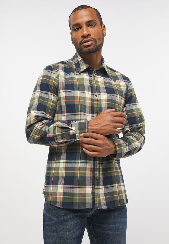 cabano Mustang Clemens Light Flannel Check Shirt R Green